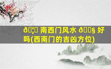 🦆 南西门风水 🐧 好吗(西南门的吉凶方位)